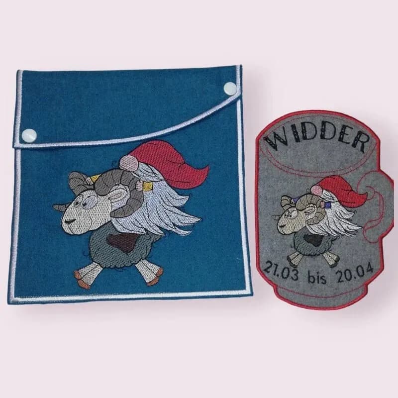 Stickdatei Wichtel Sternzeichen Widder