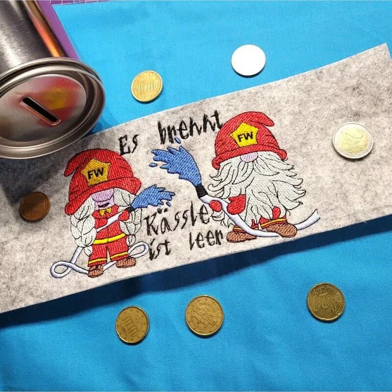 ITH Stickdatei Wichtel und Wichteline Feuerwehr