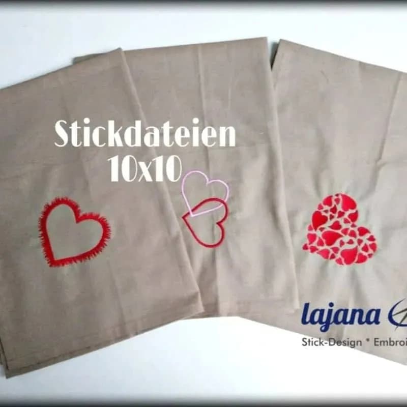 Stickdateien Herzen Dreier-Set
