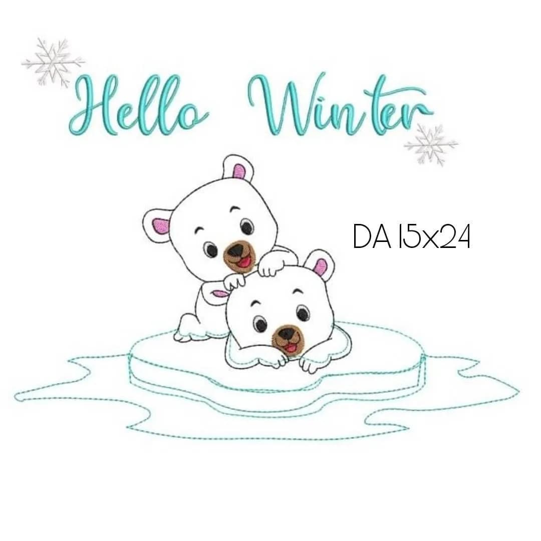 Stickdatei Eisbären auf Scholle