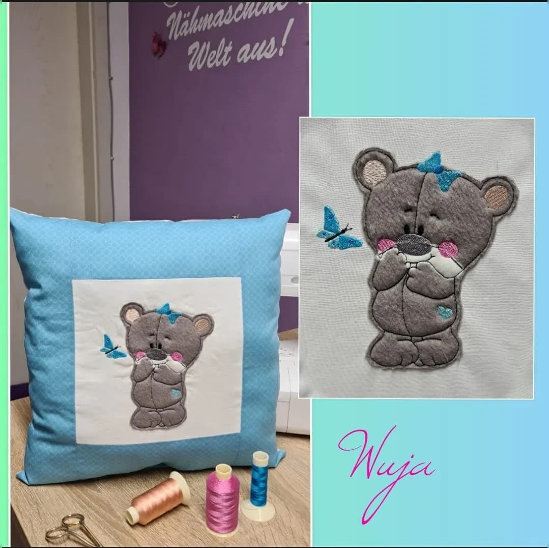 Stickdatei Bären Set Doodleapplikation 4-er Set