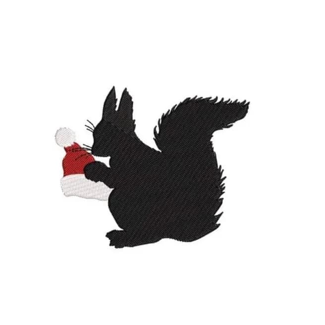 Stickdatei Eichhörnchen im Scherenschnitt-Stil