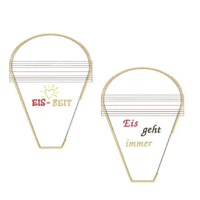 ITH Stickdatei Eis(geld)-Täschchen
