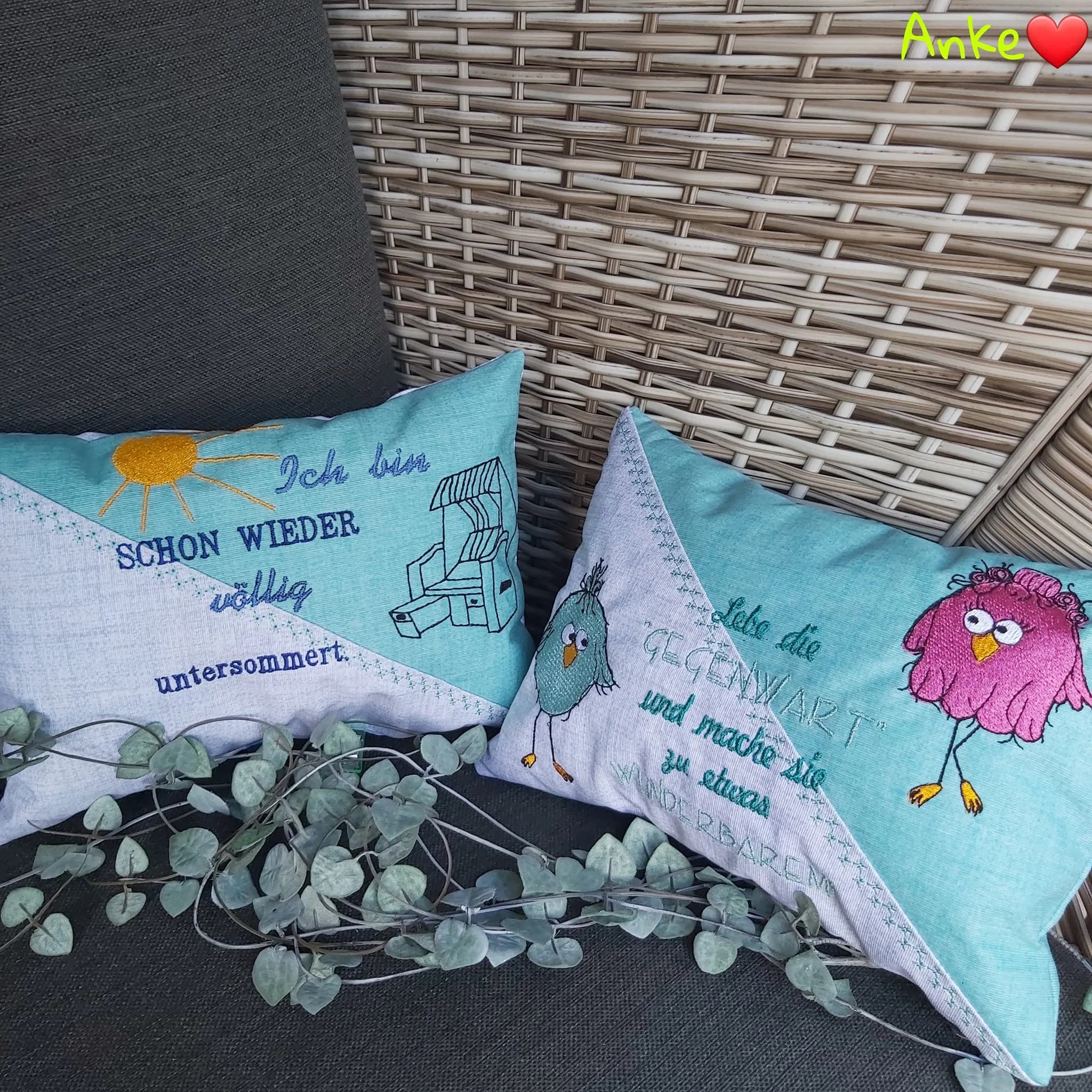 ITH Stickdatei Kissen rechteckig mit Unterteilungen