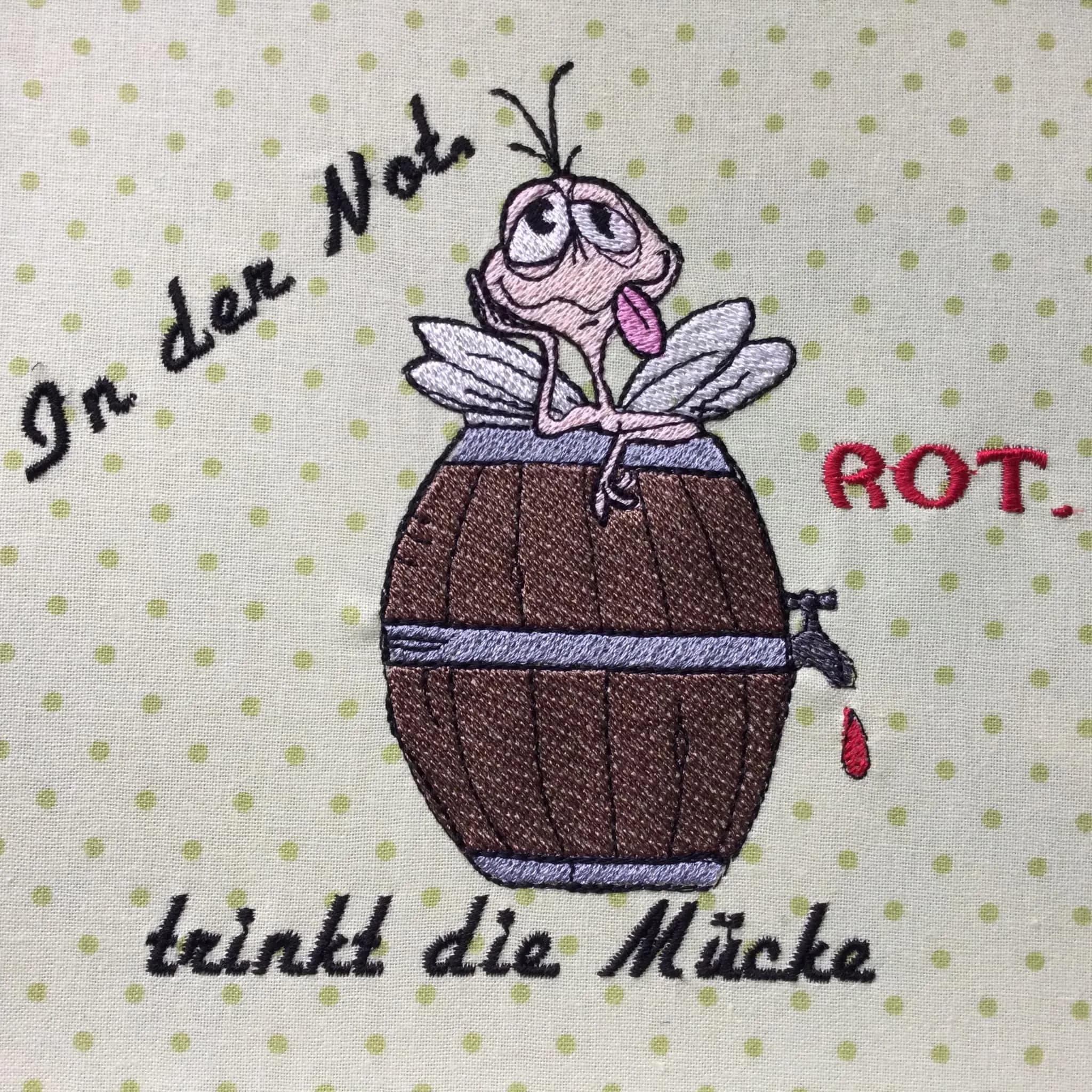 Stickdatei Mücke Mosquito mit Sprüchen