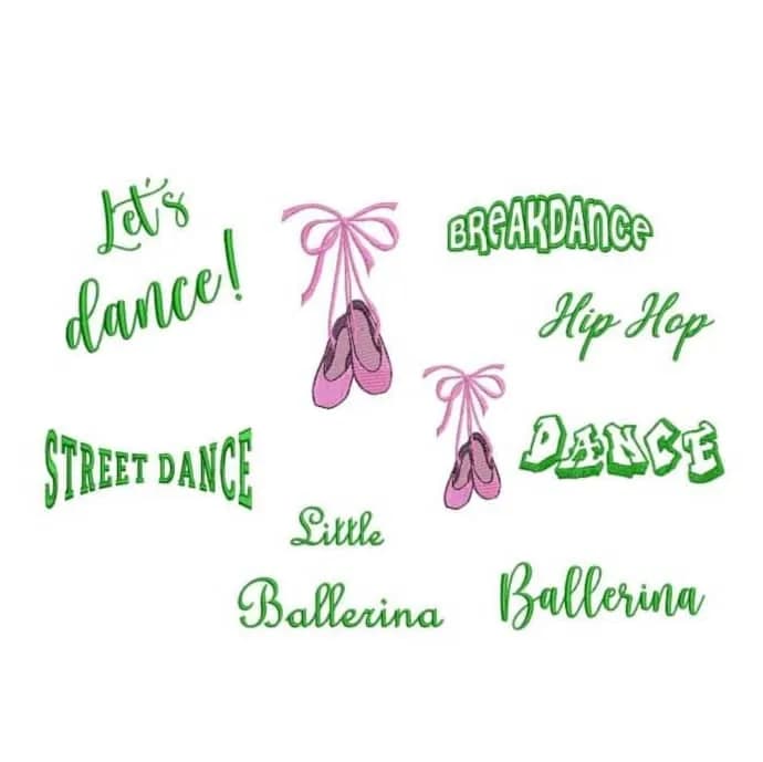 Stickdatei Tanzen mit Sprüchen Dance-Kids
