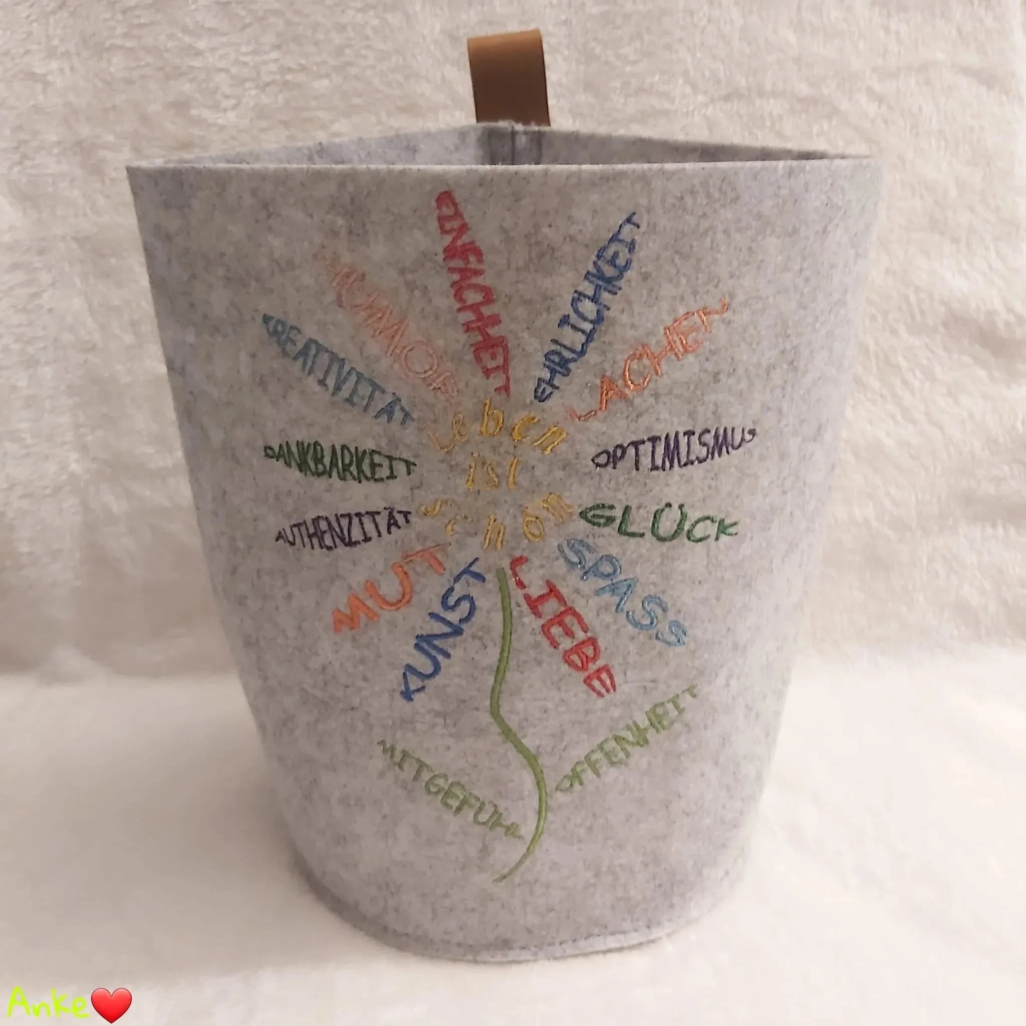 Stickdatei Blume - Leben ist schön