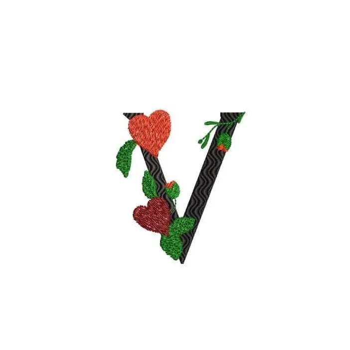 Stickdatei Buchstaben Monogramm mit Herzen