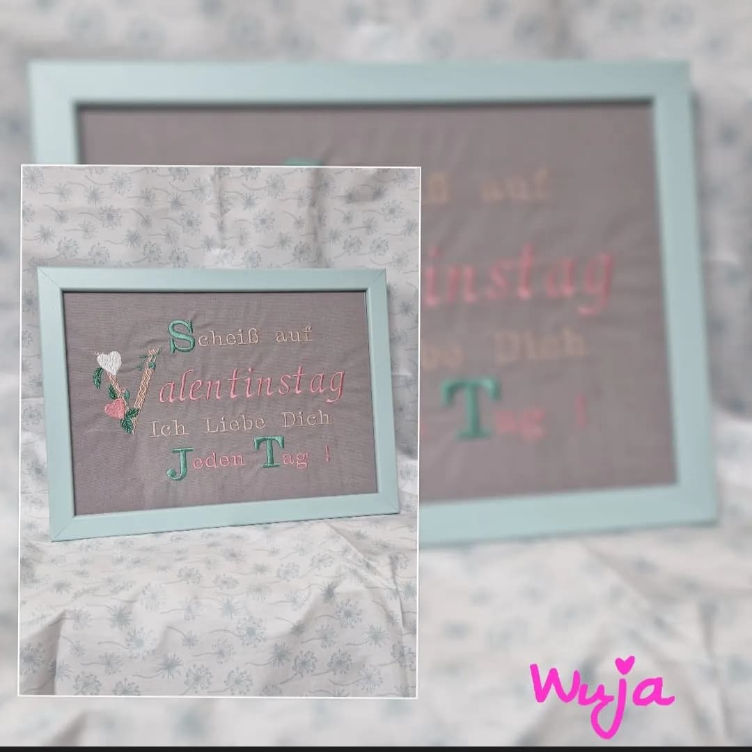 Stickdatei Buchstaben Monogramm mit Herzen