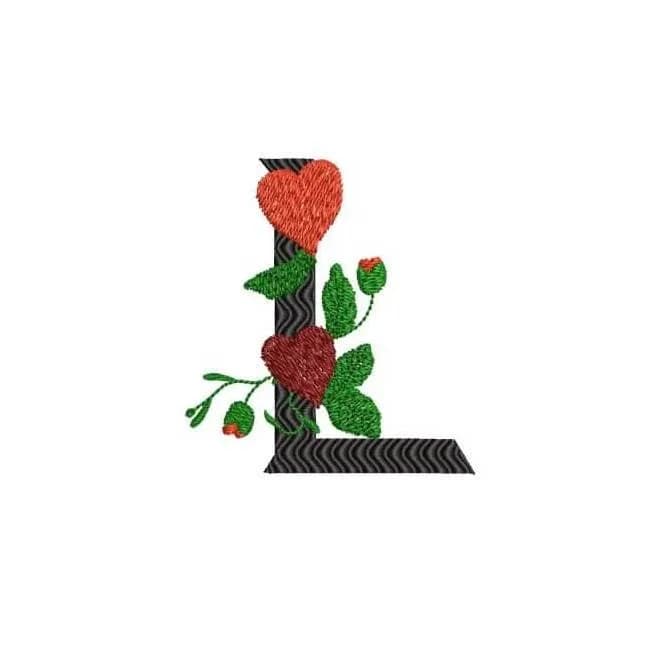 Stickdatei Buchstaben Monogramm mit Herzen