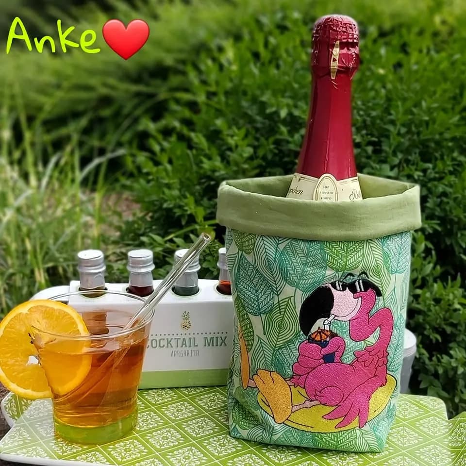 Stickdatei cooler Flamingo mit Sprüchen
