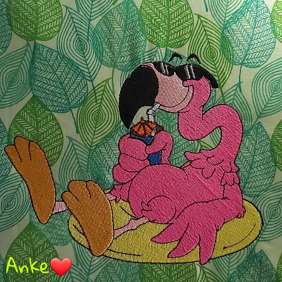 Stickdatei cooler Flamingo mit Sprüchen