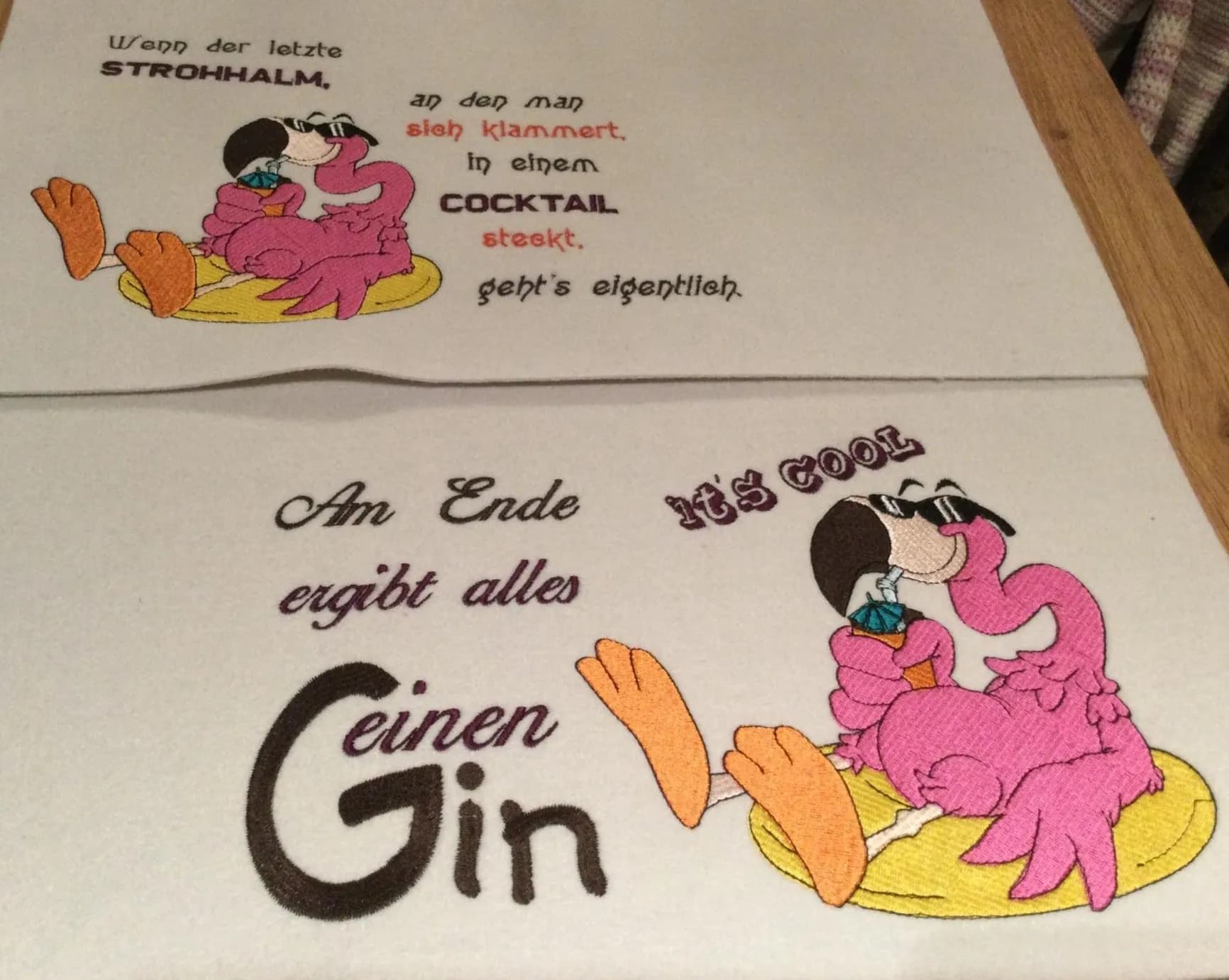 Stickdatei cooler Flamingo mit Sprüchen