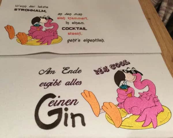 Stickdatei cooler Flamingo mit Sprüchen