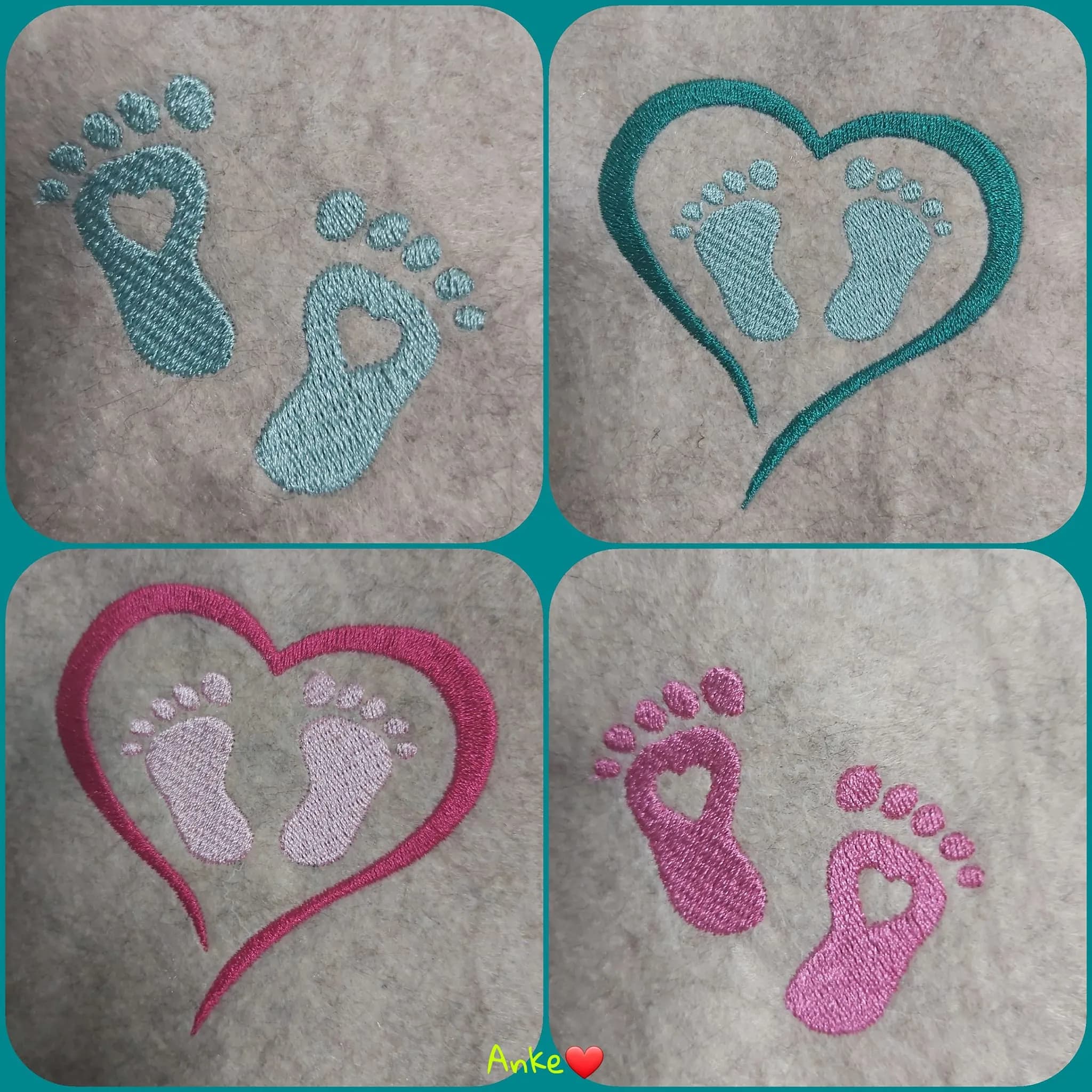 Stickdatei Dekore für Mutterpasshüllen und mehr