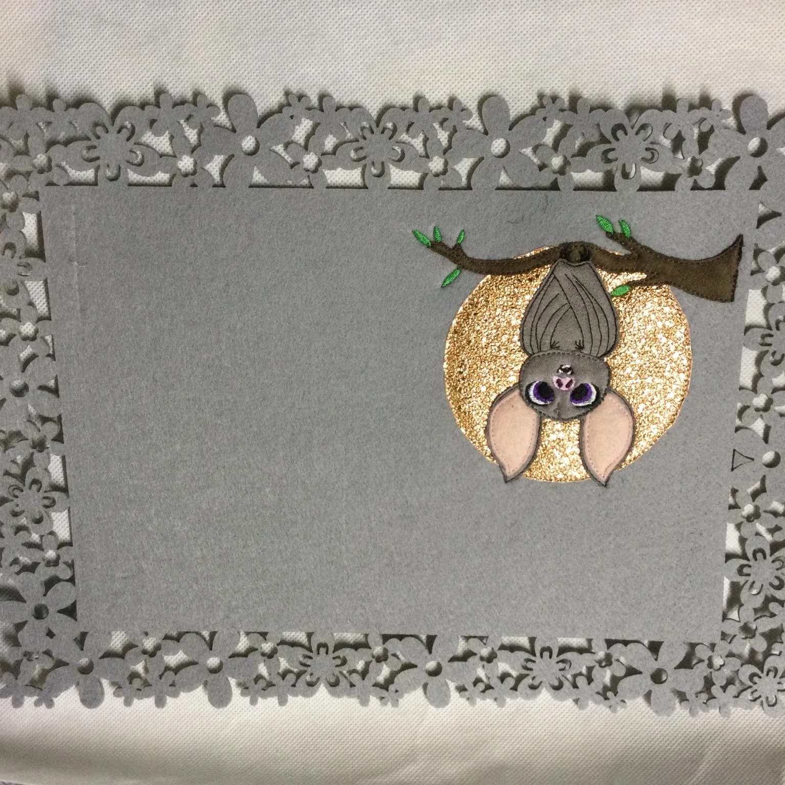 Stickdatei Fledermaus Doodle Applikation