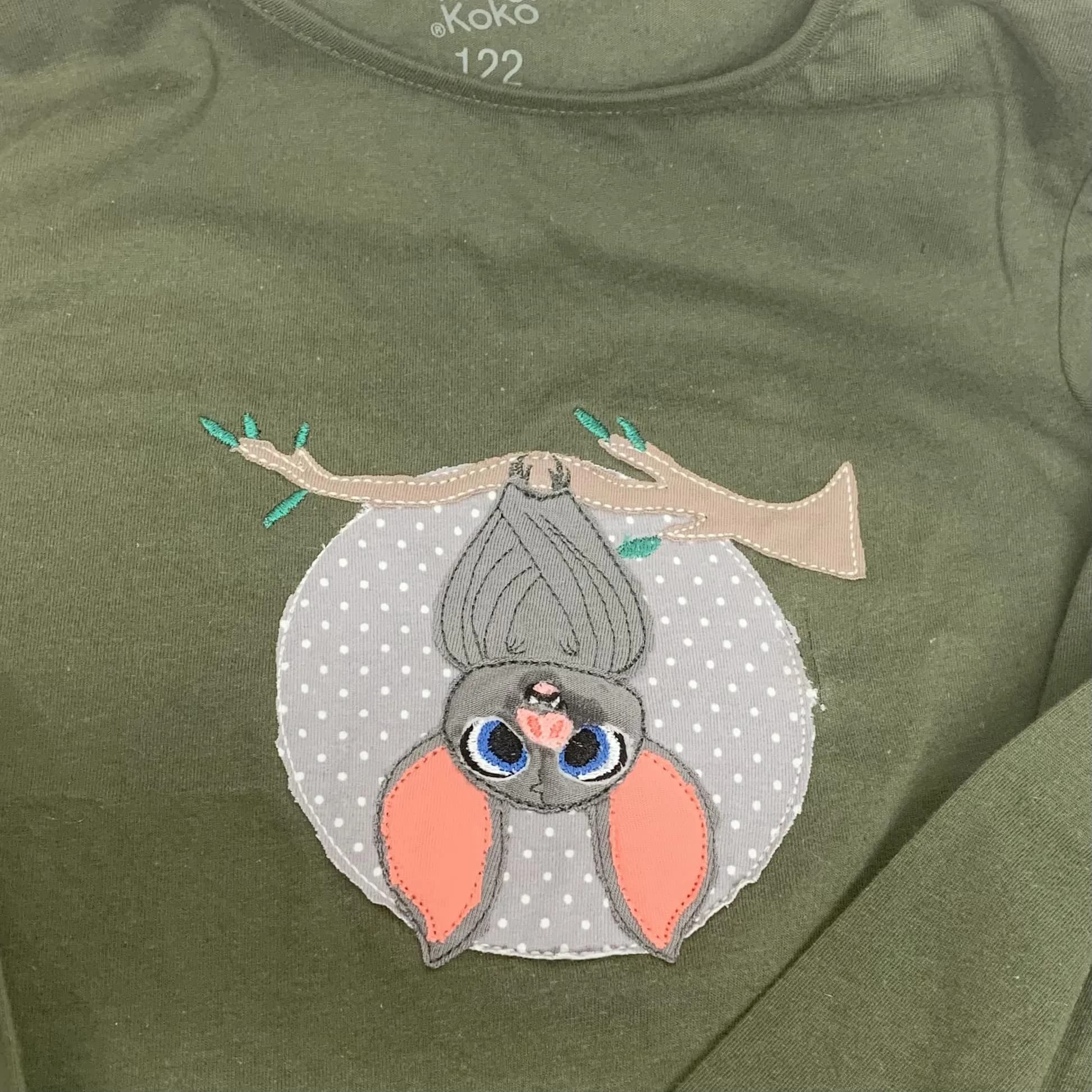 Stickdatei Fledermaus Doodle Applikation