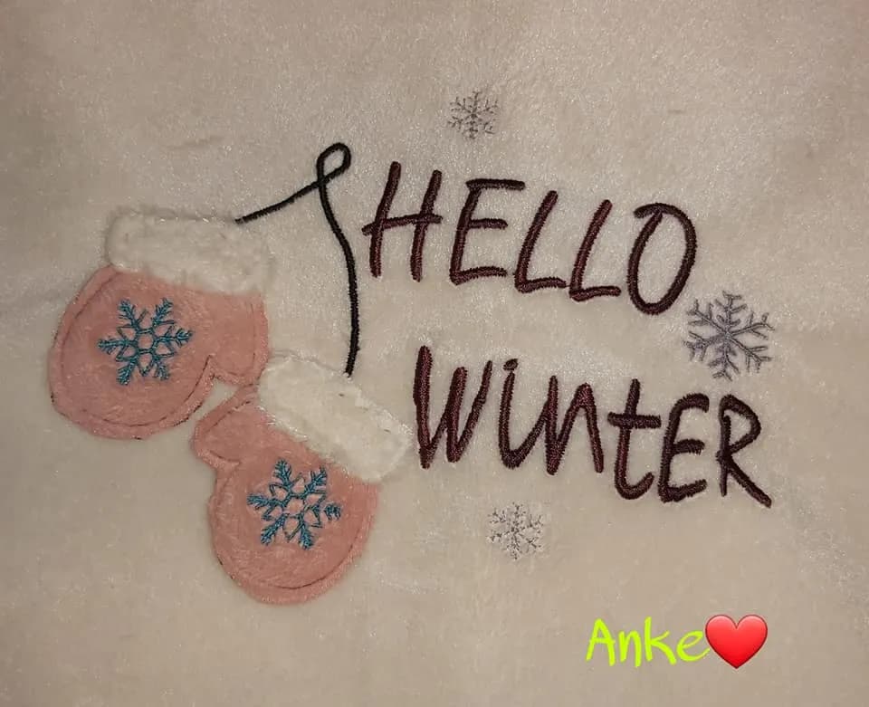 Stickdatei DoodleAppli Hello Winter