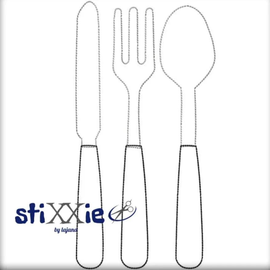 Stickdatei Besteck Doodleapplikation