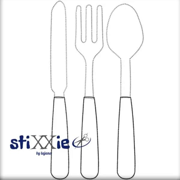 Stickdatei Besteck Doodleapplikation