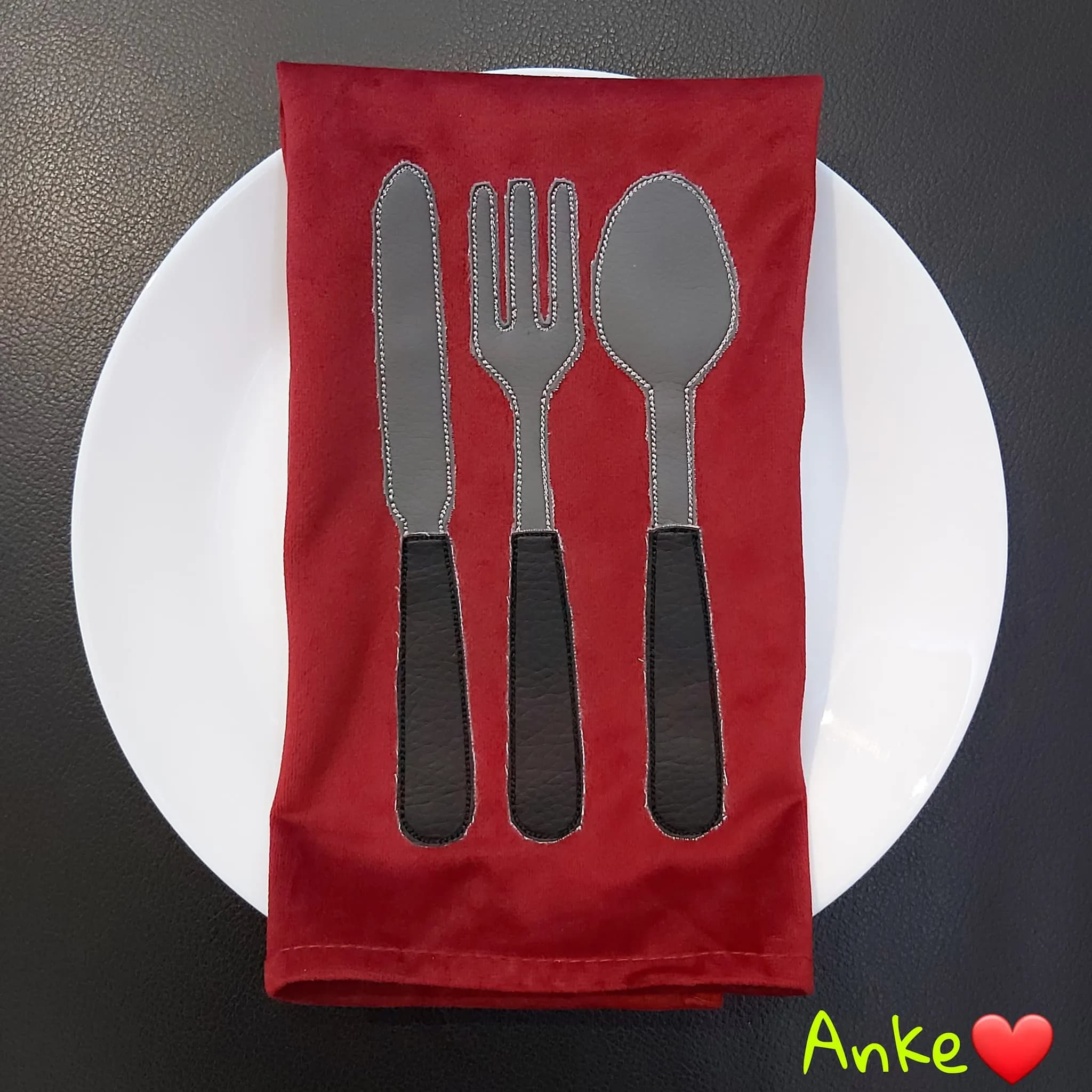 Stickdatei Besteck Doodleapplikation