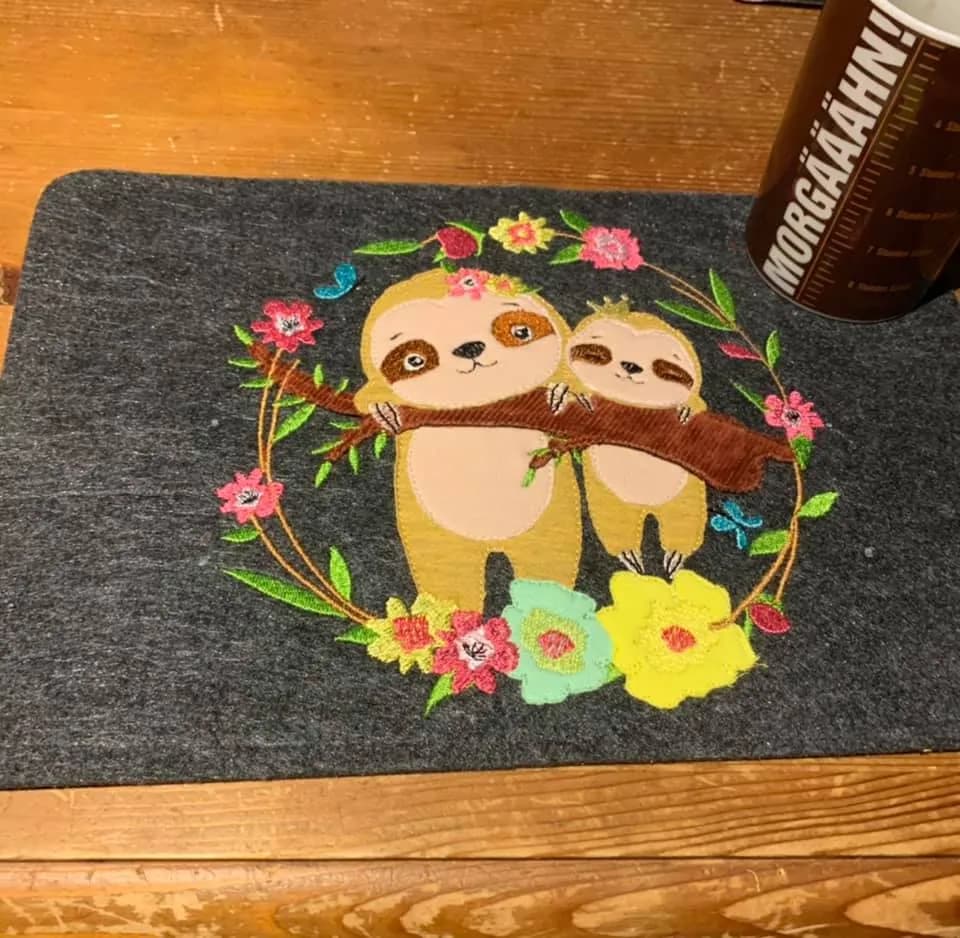 Stickdatei Faultier DoodleApplikation