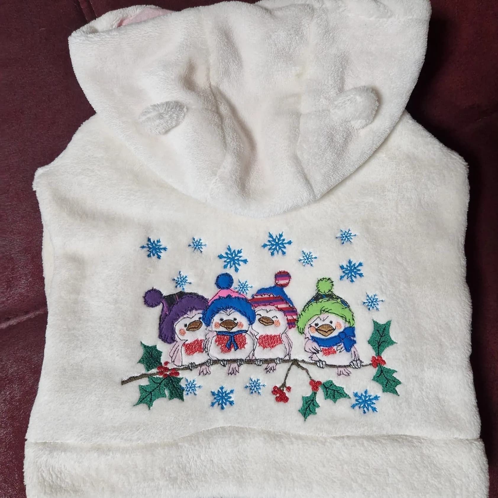 Stickdatei Vogel Winter Doodleapplikation