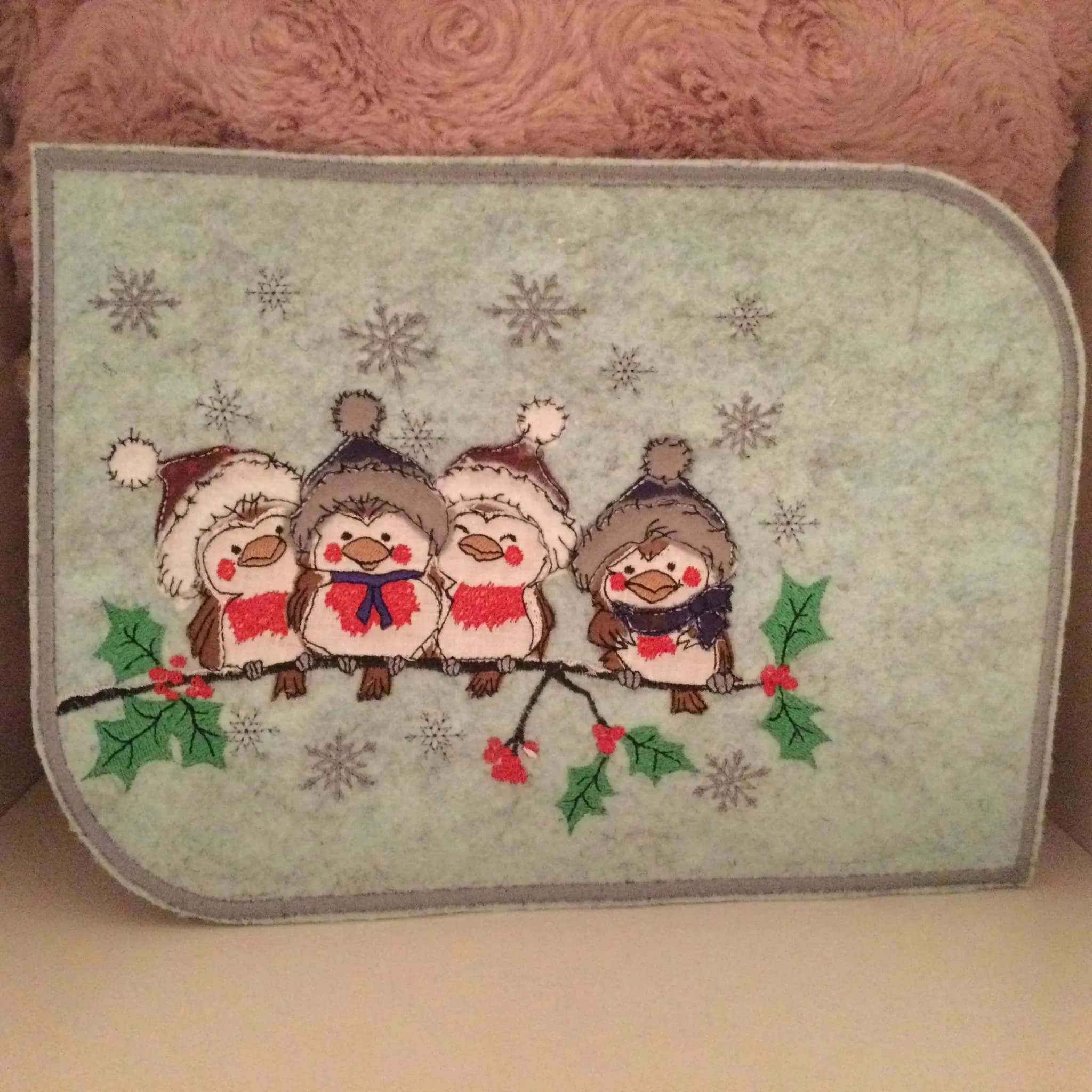 Stickdatei Vogel Winter Doodleapplikation