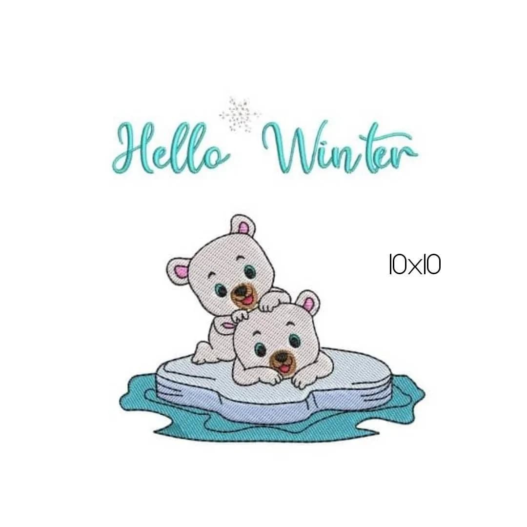 Stickdatei Eisbären auf Scholle