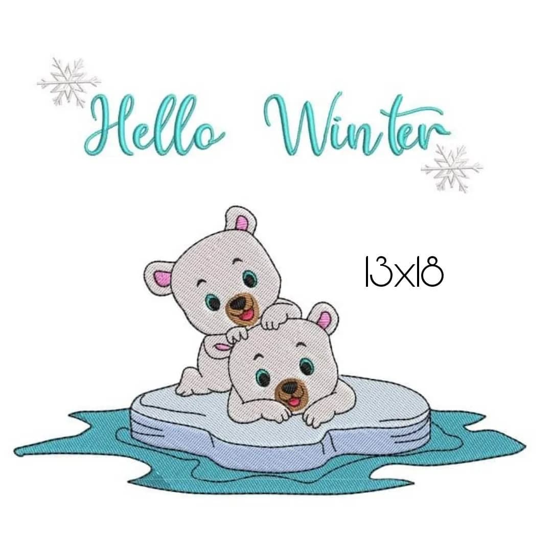 Stickdatei Eisbären auf Scholle