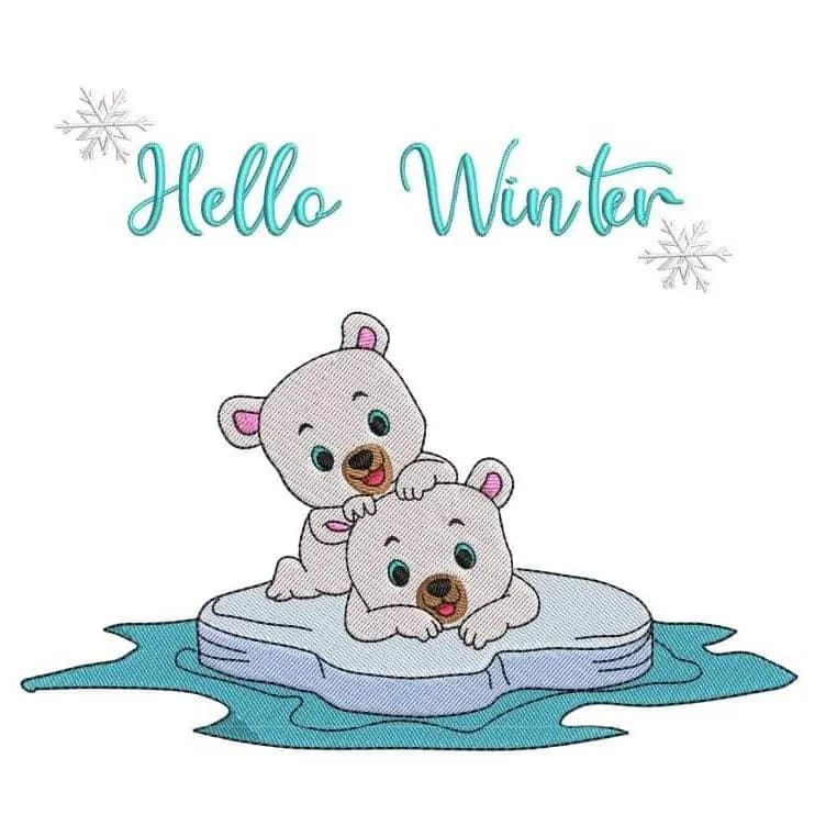 Stickdatei Eisbären auf Scholle