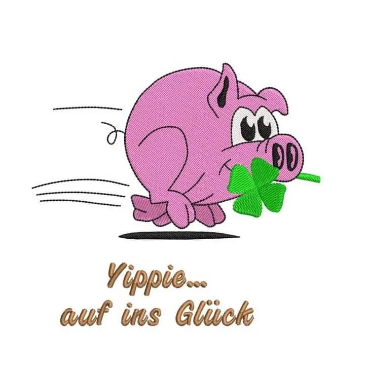 Stickdatei Schwein Glücksschwein