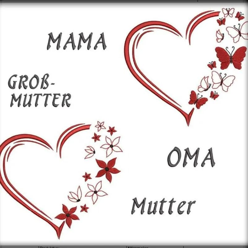 Stickdatei Herzige Herzen