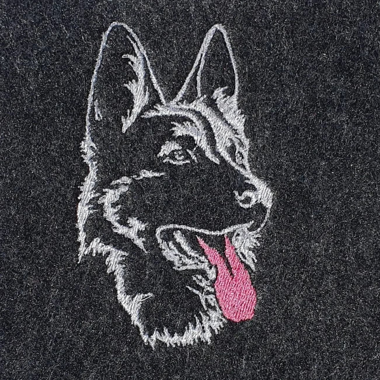 Stickdatei Hund Schäferhund Kritzel