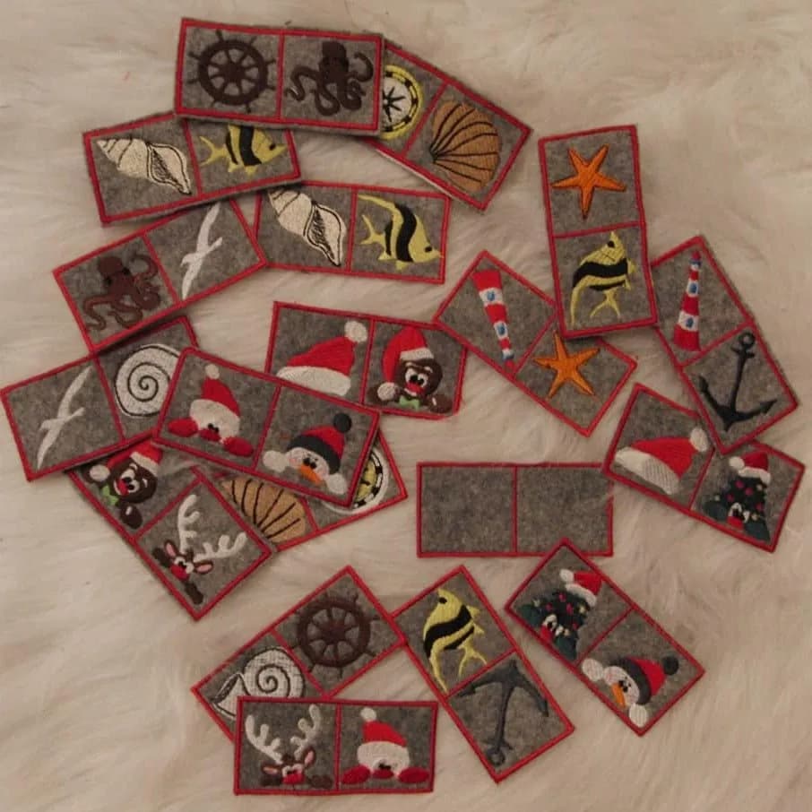 ITH Stickdatei Dominospiel Blanko