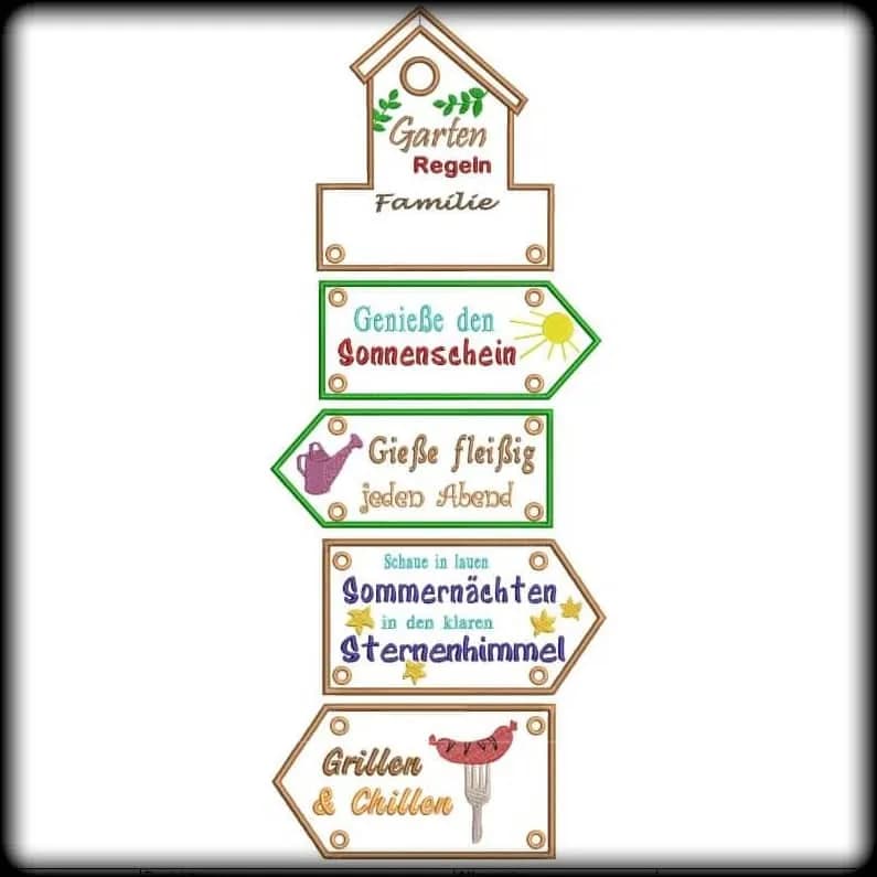 ITH Stickdatei Gartendeko