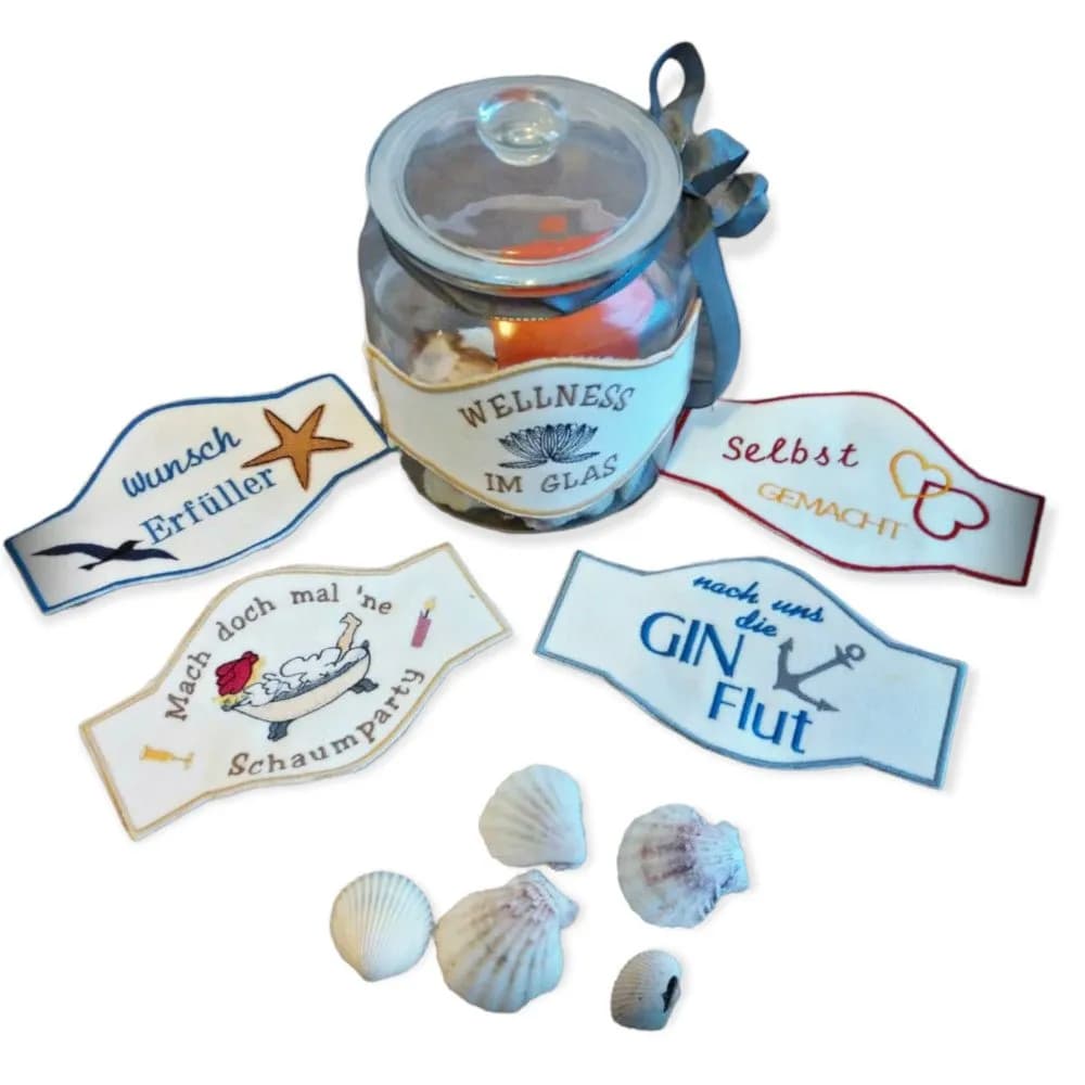 ITH Stickdatei GlasLabel Etiketten