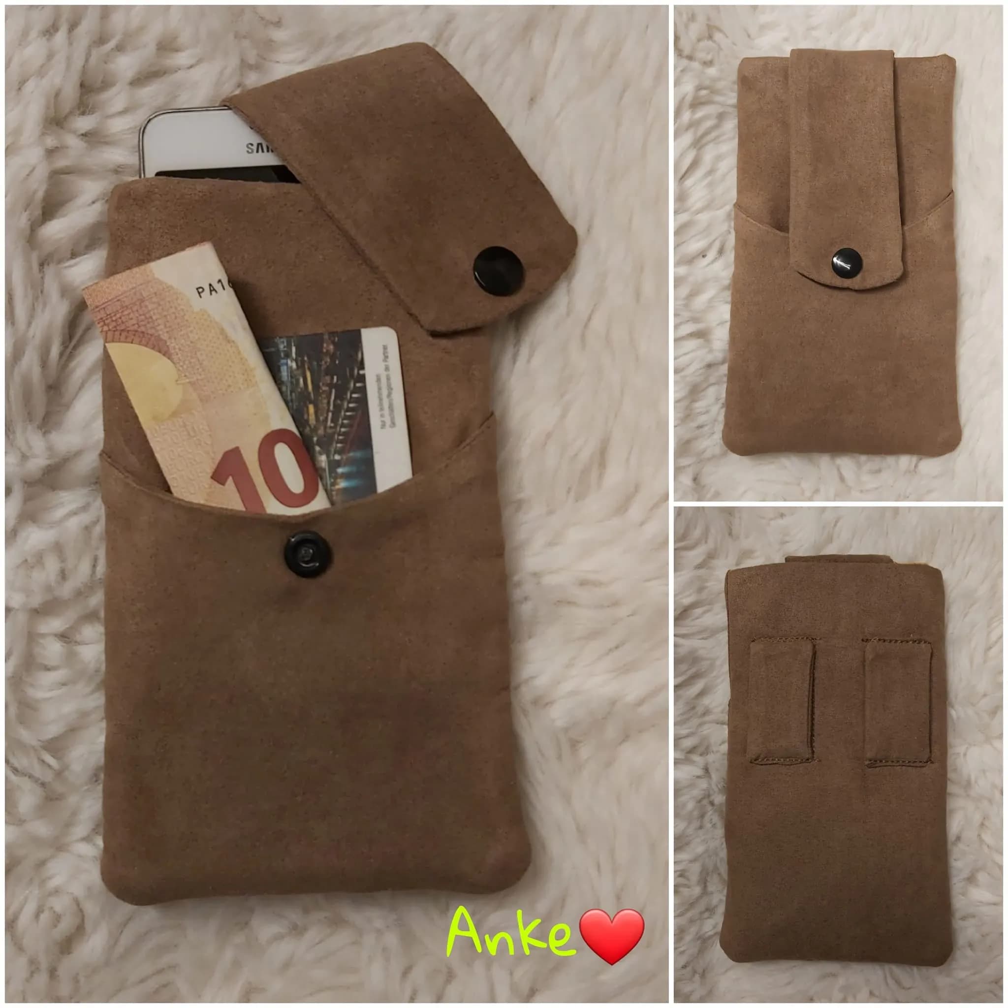 ITH Stickdatei Handyhülle mit Fach