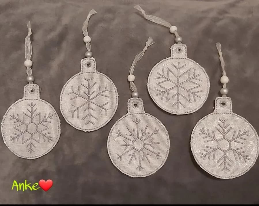 ITH Stickdatei Schneeflocken 5-er