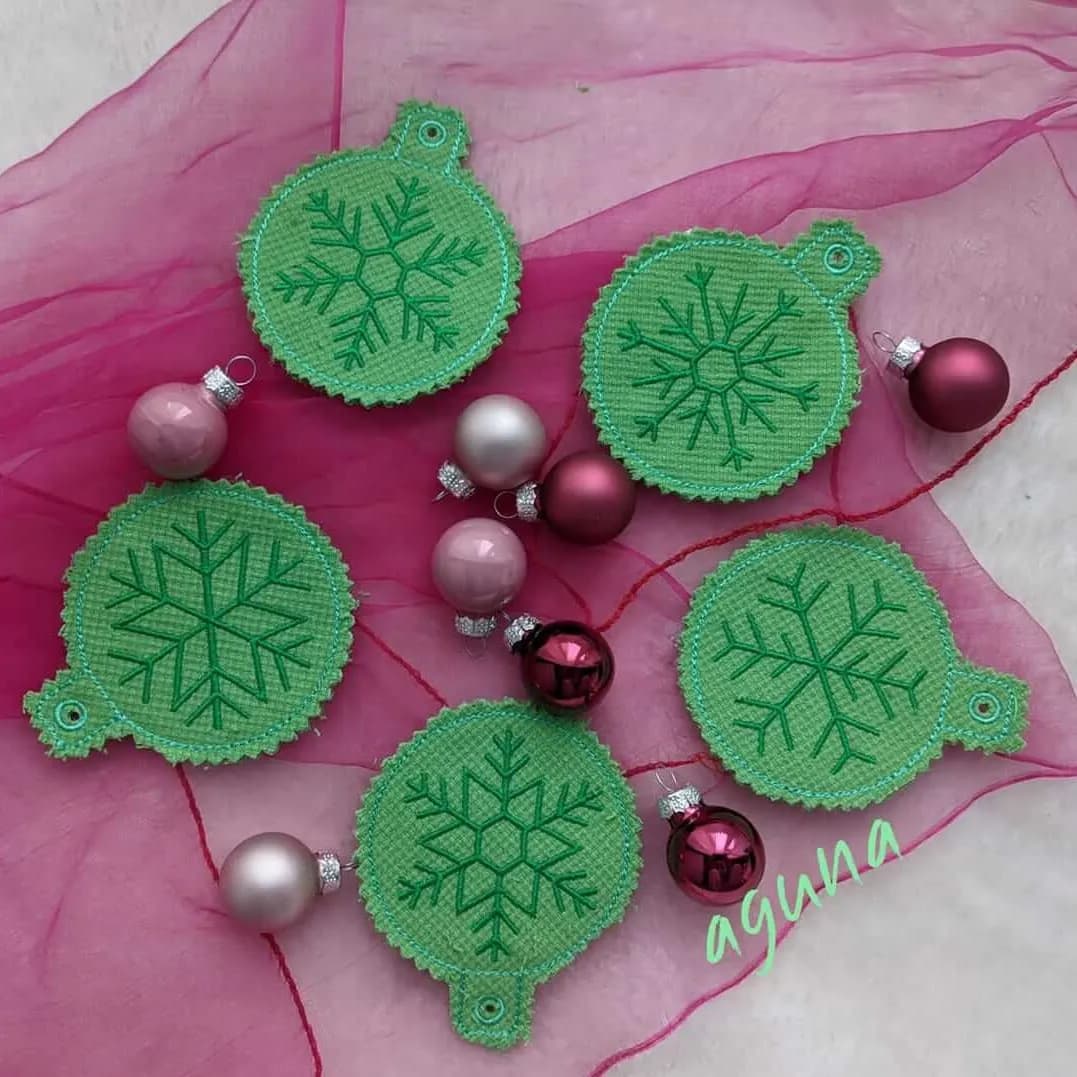 ITH Stickdatei Schneeflocken 5-er