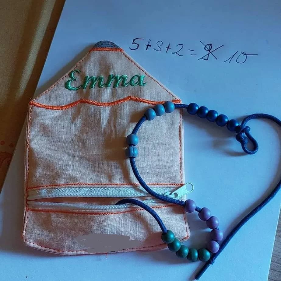 ITH Stickdatei Tasche Rechenkette Buntstift