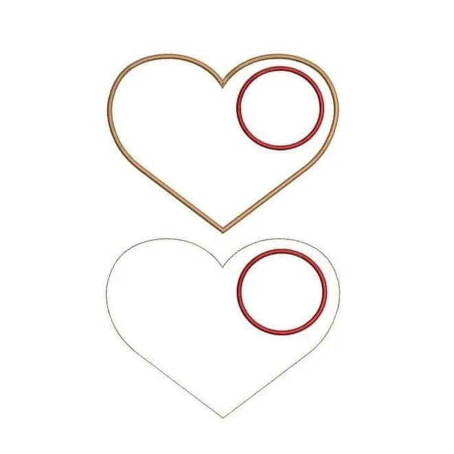 ITH Stickdatei Tassenlounge Herzform Blanko