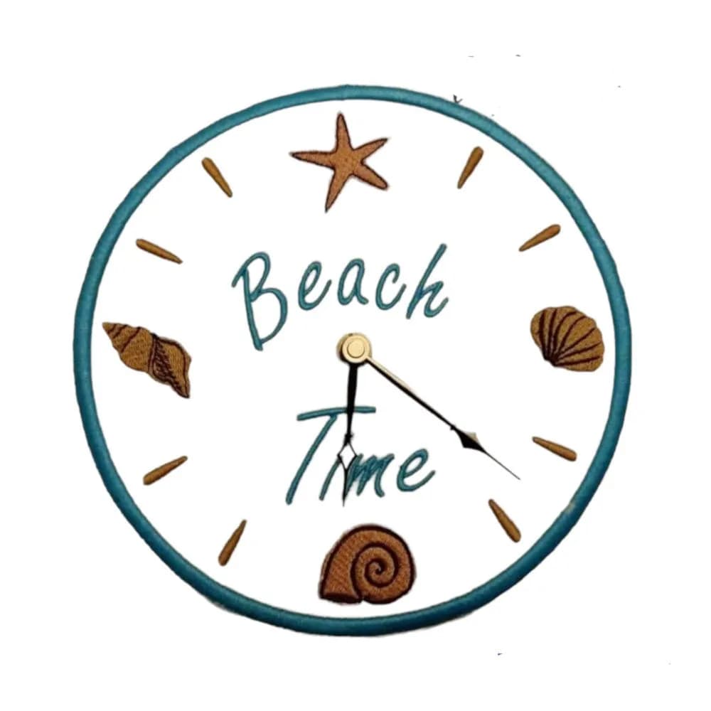 ITH Stickdatei Uhr Beachtime