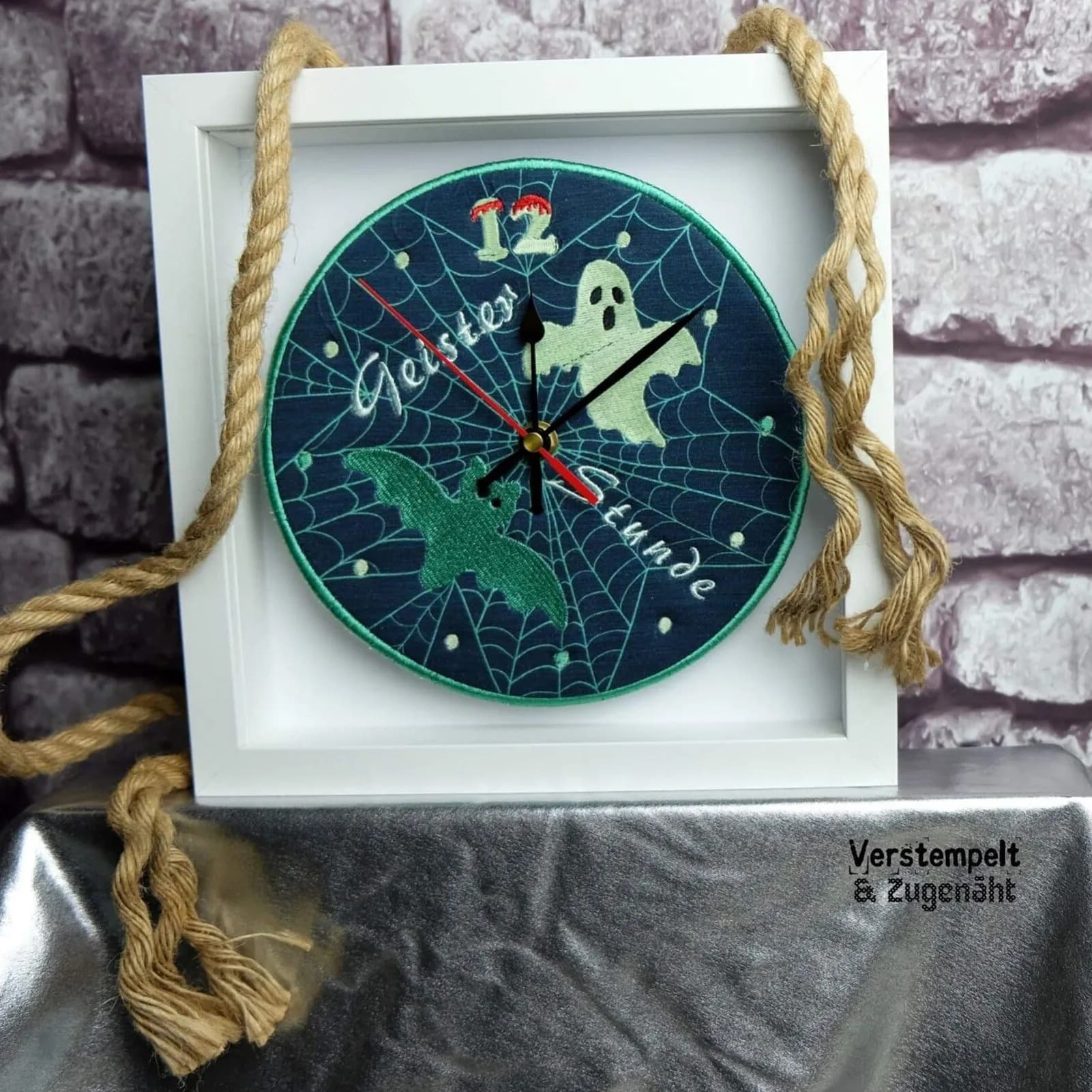 ITH Stickdatei Uhr Geisterstunde