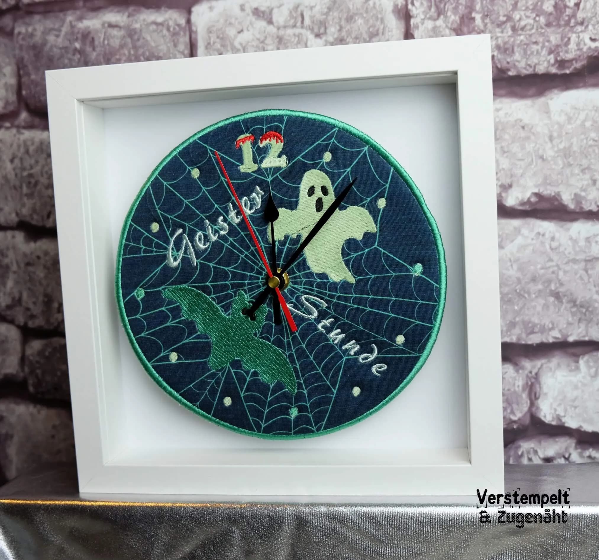ITH Stickdatei Uhr Geisterstunde
