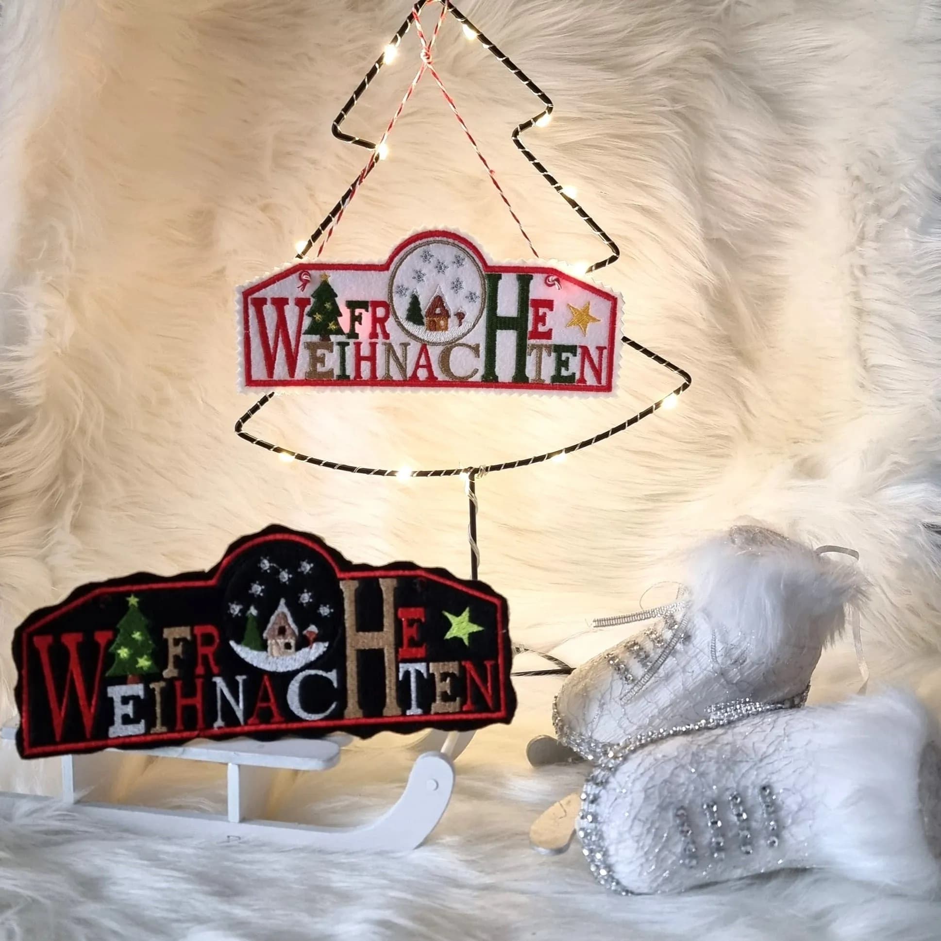 ITH Stickdatei Weihnachtsschilder