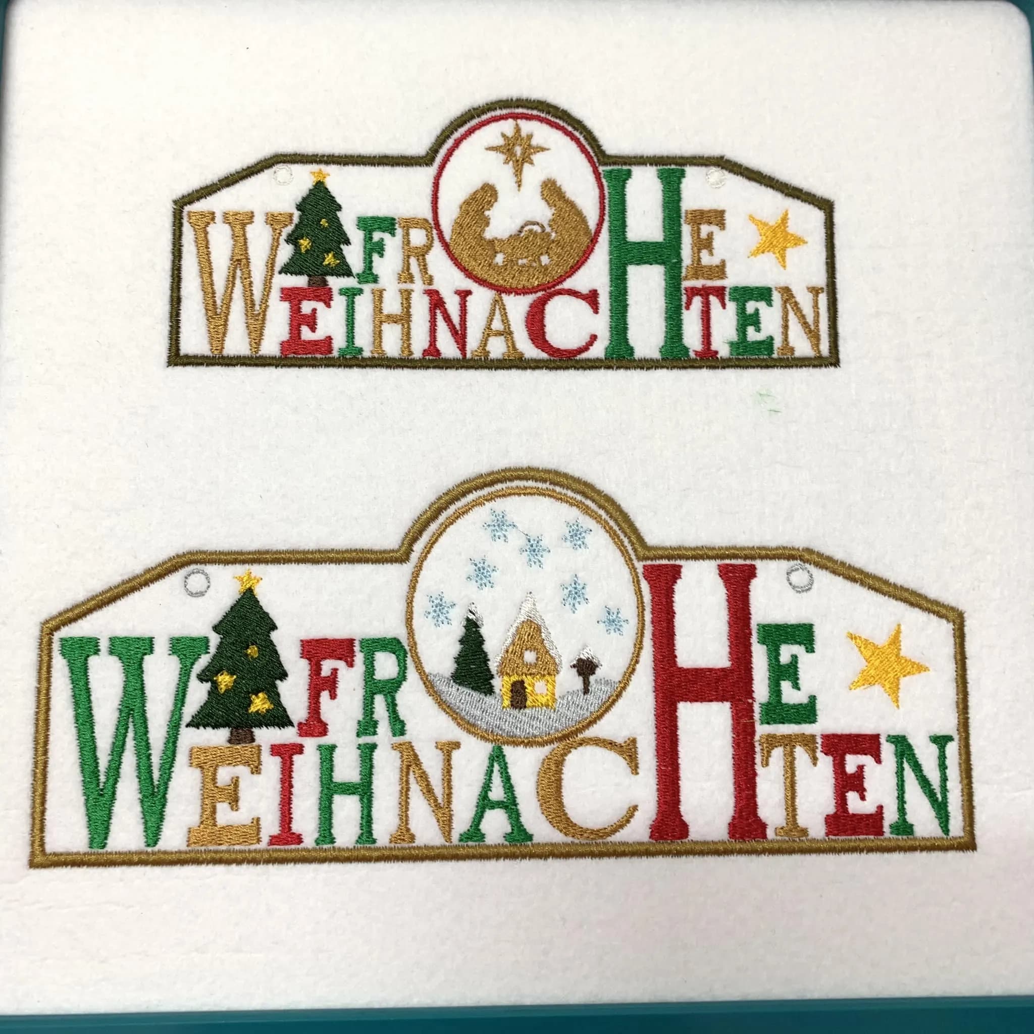 ITH Stickdatei Weihnachtsschilder