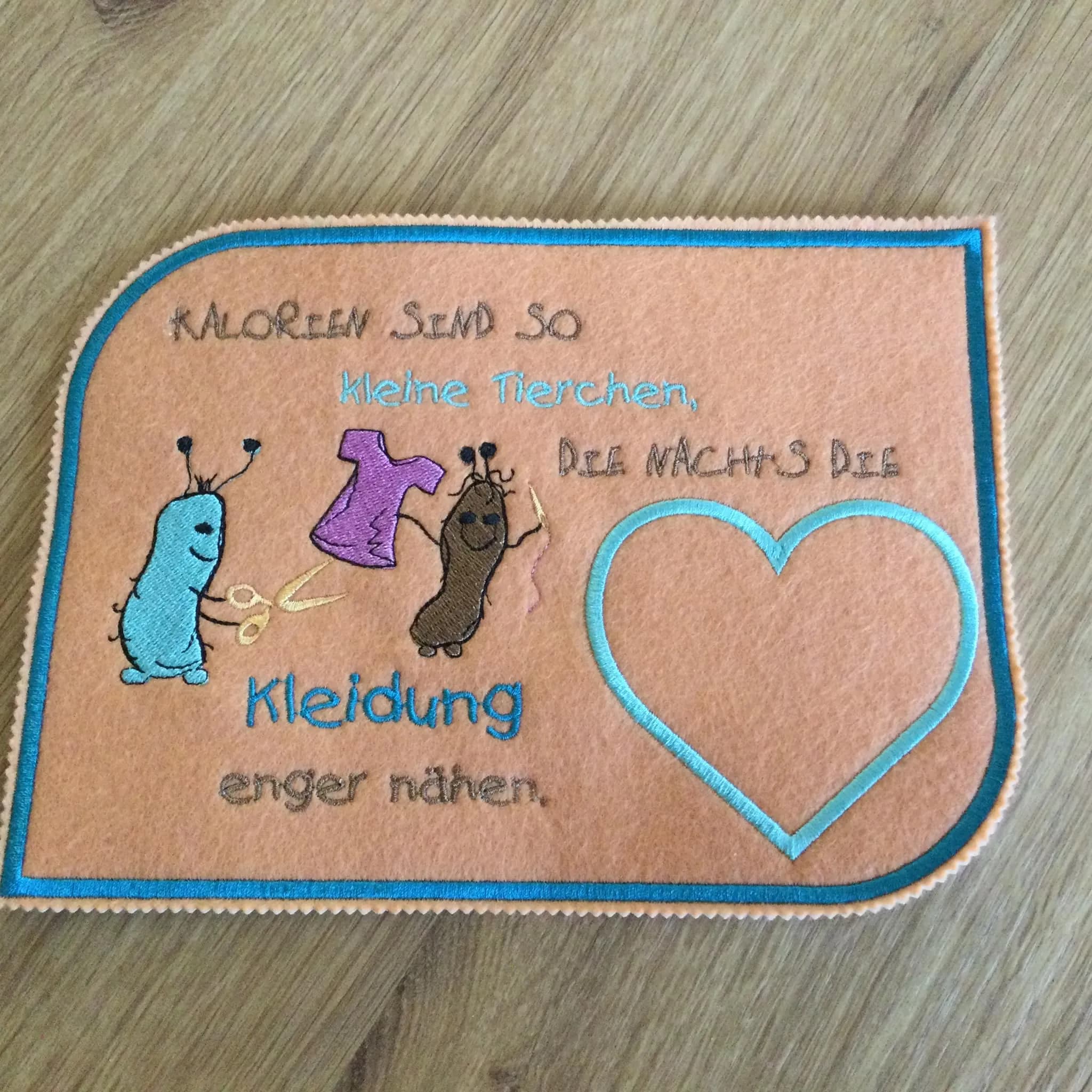 Stickdatei lustige Kalorien mit Spruch