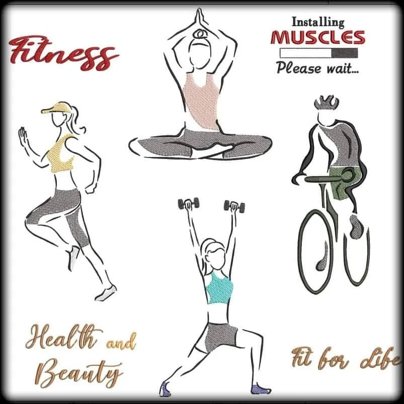 Stickdatei Sport mit Sprüchen