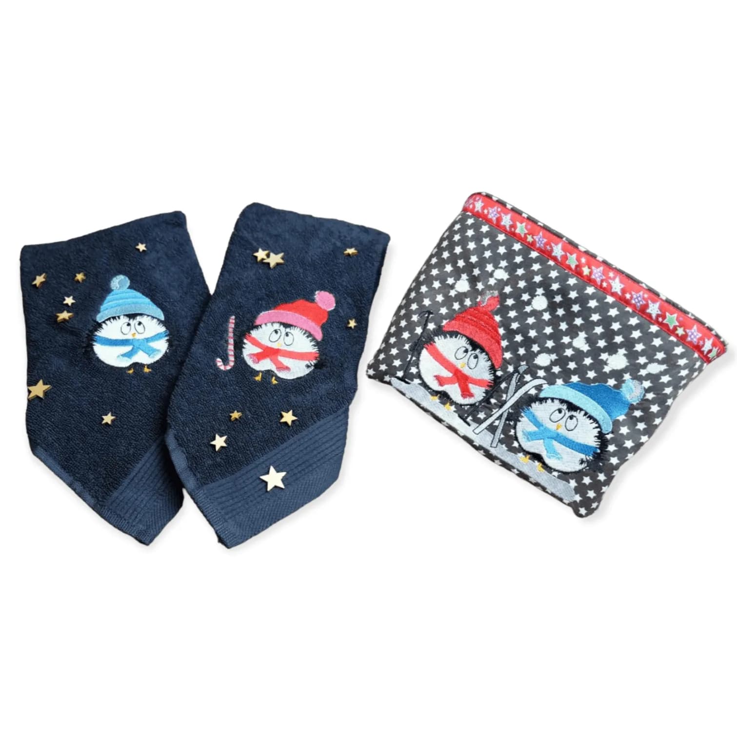 Stickdatei Pinguin Pingu und Pingi